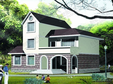 漂亮的二層半農村別墅設計圖_別墅設計圖紙,農村房屋設計圖,農村自建房設計