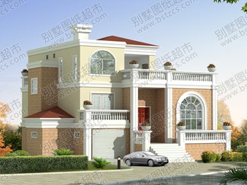 帶車庫及露臺錯層別墅設(shè)計全套圖紙及效果圖_別墅設(shè)計圖紙,農(nóng)村房屋設(shè)計圖