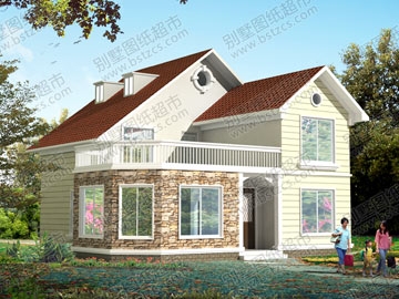 二層帶露臺及閣樓別墅設(shè)計圖紙施工圖_別墅設(shè)計圖紙,農(nóng)村房屋設(shè)計圖