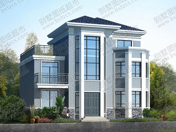 三層帶露臺農村自建房屋設計圖紙_別墅設計圖紙,農村房屋設計圖