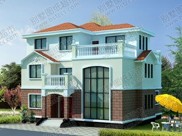 農村三層別墅設計施工圖附效果圖_別墅設計圖紙,農村房屋設計圖