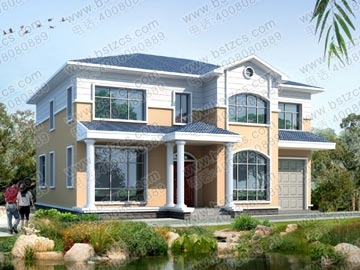 二層帶車庫別墅圖紙_別墅設計圖紙,新農村別墅,農村自建房設計