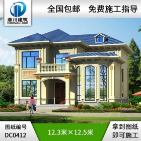 漂亮的二層帶露臺歐式小別墅設(shè)計圖紙_農(nóng)村兩層別墅設(shè)計,鼎川建筑