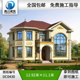 歐式二層挑空客廳別墅設(shè)計圖紙及效果圖_農(nóng)村兩層歐式別墅設(shè)計,鼎川別墅圖紙