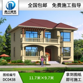 新農(nóng)村二層帶露臺小別墅設(shè)計圖紙_農(nóng)村兩層自建房屋設(shè)計圖,鼎川建筑