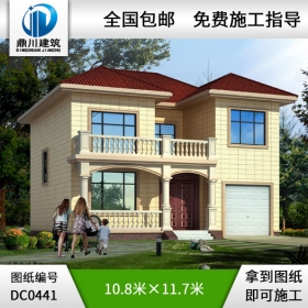 二層帶車庫農(nóng)村別墅設(shè)計圖紙_農(nóng)村兩層自建房設(shè)計圖紙,鼎川別墅圖紙