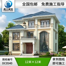 新農村復式三層帶陽臺別墅設計圖紙及效果圖_三層鄉(xiāng)村房屋設計圖紙,鼎川別墅圖紙