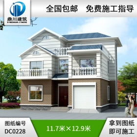 新農村二層半帶車庫自建別墅圖紙_別墅設計圖紙,三層帶露臺別墅