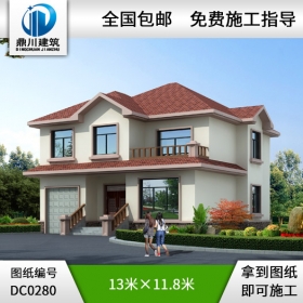 新農(nóng)村二層帶車庫(kù)私宅設(shè)計(jì)圖紙_二層農(nóng)村自建房設(shè)計(jì),鼎川建筑