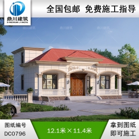 一層帶閣樓小別墅施工圖紙及效果圖_新農(nóng)村自建平房設計,鼎川建筑