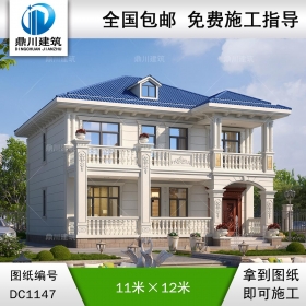 二層歐式別墅圖紙及外觀效果圖_新農(nóng)村自建別墅設(shè)計,鼎川建筑