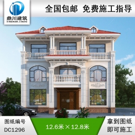 歐式三層別墅施工圖紙及效果圖_農村自建別墅設計,鼎川建筑